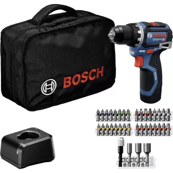 Bosch Professional 12 V 2 Ah bešepetėlinis akumuliatorinis perforatorius su 2 baterijomis ir įkrovikliu 0615A500CF