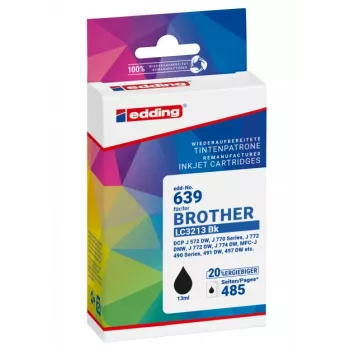edding EDD-639 juoda suderinama rašalo kasetė Brother LC3213BK 18-639