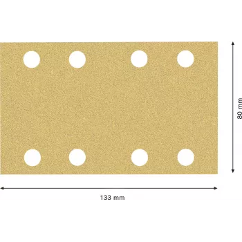 Bosch Accessories 2608901661 šlifavimo popierius orbitiniam šlifuokliui, grūdėtumas 60, 133 mm x 80 mm, 50 vnt.