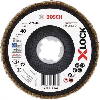 Bosch Expert for Inox X-LOCK pjovimo diskas, 125 x 1,0 mm, nerūdijančiam plienui, 1 vnt. 2608619803