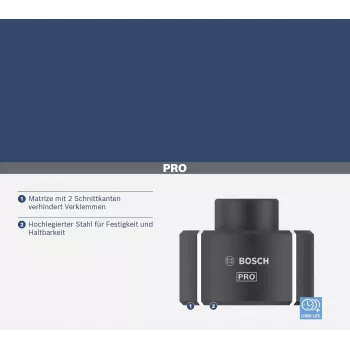 Bosch 2608001168 presavimo matrica vamzdiniams antgaliams ir jungtims, 240 mm², šešiakampis profilis