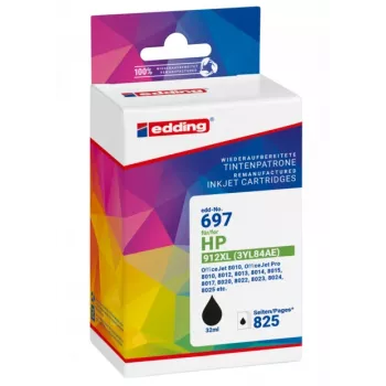 edding EDD-697 juodos spalvos rašalo kasetė, suderinama su HP 912XL (3YL84AE)