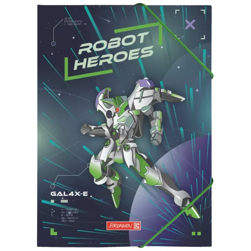 BRUNNEN ROBOT HEROES DIN A4 dokumentų segtuvas, tamsiai mėlynas su mėtų spalvos akcentais, 1041604421