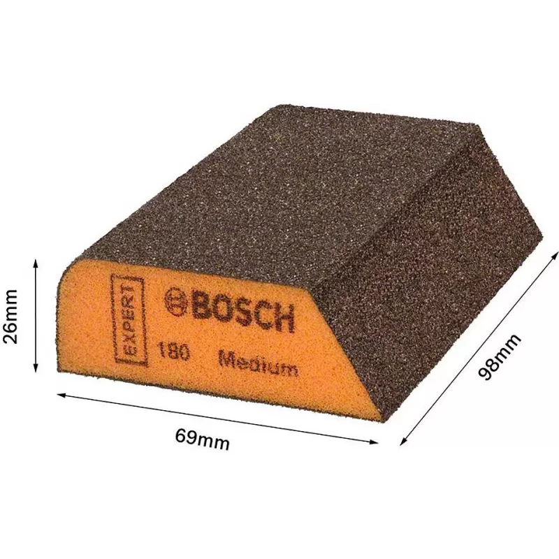 Bosch EXPERT M475 šlifavimo kempinė, K120 vidutinio grūdėtumo, aliuminio oksidas, šlapiam ir sausam šlifavimui, stačiakampė