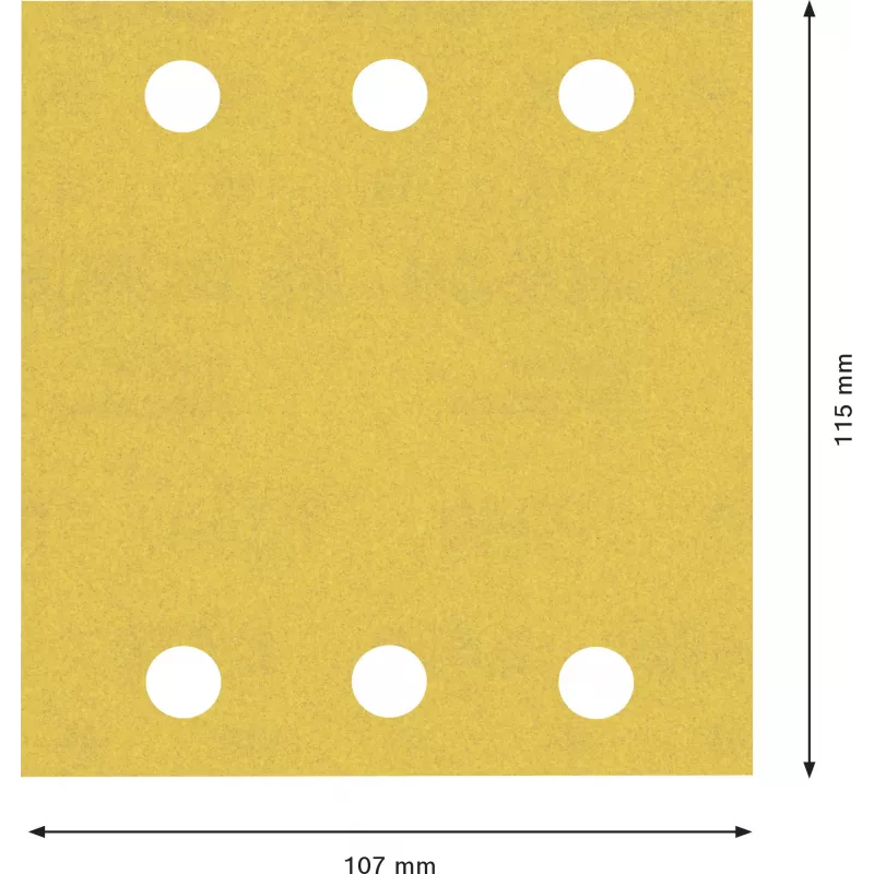 Bosch Expert C470 šlifavimo popierius orbitiniams šlifuokliams, 240 grūdėtumo, 107 x 115 mm, 50 vnt. paketas 2608901659