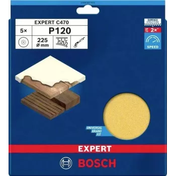 Bosch Expert M480 šlifavimo diskas gipso kartono šlifuokliams, 225 mm, grūdėtumas 120, 5 vnt. 2608901673