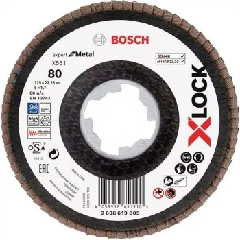 Bosch Accessories 2608619805 Expert for Inox X-LOCK pjovimo diskas, 125 mm x 1,0 mm, 60 grūdėtumo, nerūdijantis plienas, 1 vnt.