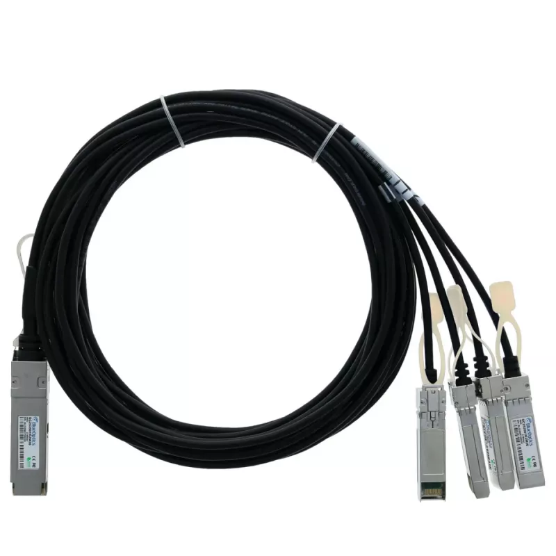 BLUELAN Juniper QFX-QSFP-DACBO-2M suderinamas 40G QSFP į 4x10G SFP+ pasyvus tiesioginio prijungimo išskaidymo kabelis, 2m, AWG30 QFX-QSFP-DACBO-2M-BL