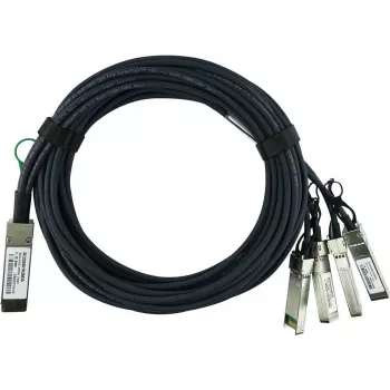 BlueLAN LSWM1QSTK3-BL 40GBASE-CR4 QSFP į 4x10GBASE-CR SFP+ pasyvus tiesioginio prijungimo breakout kabelis, 1m, AWG30