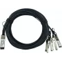 BlueLAN LSWM1QSTK3-BL 40GBASE-CR4 QSFP į 4x10GBASE-CR SFP+ pasyvus tiesioginio prijungimo breakout kabelis, 1m, AWG30