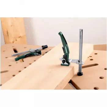 Metabo vertikalus greito fiksavimo spaustuvas MWB darbiniams stalams, 155 mm suspaudimo plotis, 70 mm iškyša, 630139000