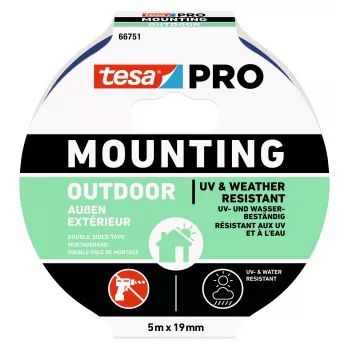 tesa Mounting PRO Outdoor 66751-00001-00 permatoma tvirtinimo juosta, 5 m x 19 mm, 1 ritinys
