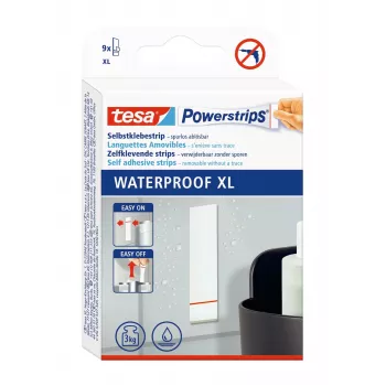 Tesa Powerstrips Waterproof XL lipniosios juostelės iki 9 kg, baltos, 9 vnt. 40519-00000-00