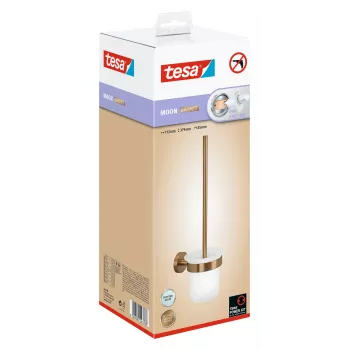 tesa MOON BRONZE tualeto šepečio rinkinys su klijais tvirtinamu laikikliu, stiklas ir metalas 40601-00000-00