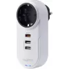 Sygonix SY-4512994 Schuko kištukinis adapteris su 2 USB įkrovimo prievadais, baltas