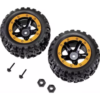 Reely RE-6904695 1:10 Off-Road ratų rinkinys (2 vnt., 87 mm, 12 mm Hex, juodas)