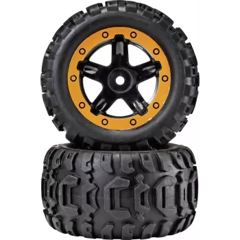 Reely RE-6904695 1:10 Off-Road ratų rinkinys (2 vnt., 87 mm, 12 mm Hex, juodas)