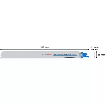 Bosch PRO Medium-Thick Metal precise S1237BEF pjūklo geležtė atbuliniam pjūklui, 300 mm, 5 vnt. 2608658996
