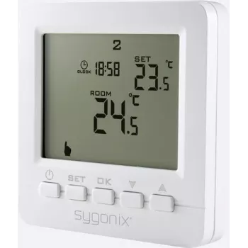 Sygonix įleidžiamas patalpų termostatas su savaitine programa, 5–35 °C, baltas (SY-4500818)