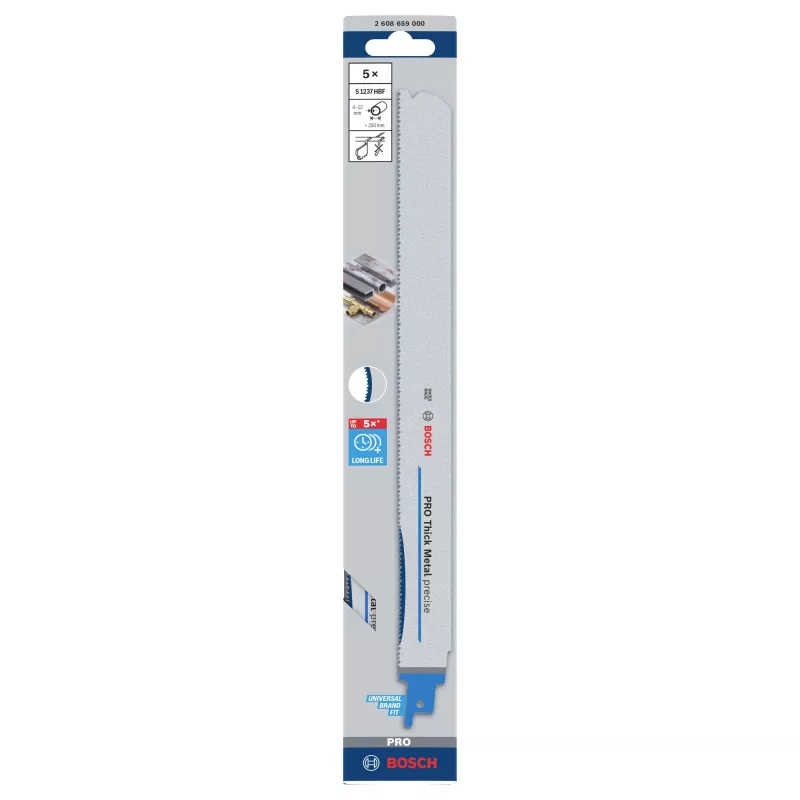 Bosch Professional S1237HBF staliaus pjūklo geležtė storam metalui, 300 mm, 5 vnt. 2608659000