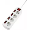 Sygonix SY-4535068 Schuko lizdo adapteris su jungikliu, baltas, 16 A, 3680 W, apsauga nuo vaikų