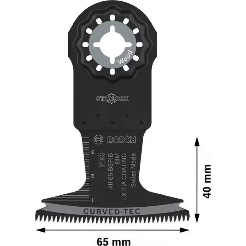 Bosch Expert for MultiMaterial įleidžiamojo pjovimo diskinis peiliukas PRO AII 65 BSPIB, StarlockPlus, 65 x 40 mm, Bi-Metal 2608669085