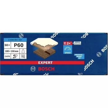 Bosch Accessories 2608901641 šlifavimo lapeliai daugiafunkciam šlifuokliui, grūdėtumas 60, 150 x 100 mm, 50 vnt. paketas