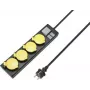 SYGONIX RF-4737806 prailgintuvas su jungikliu, 6 Schuko lizdai, 1,5 m laidas, juodas/geltonas