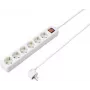 SYGONIX SY-4891004 4 vietų maitinimo juosta su jungikliu, balta, 1,5 m kabelis, Schuko