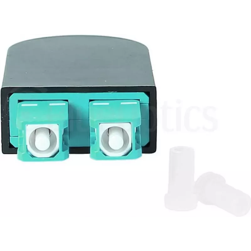 BLUELAN BlueOptics Šviesolaidinis Loopback Adapteris OM3 50/125µm Multimode SC/UPC Duplex, Aqua/Turquoise, Keraminis Ferulis, -40°C iki +85°C (BOLBSCOM3)