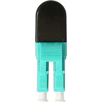 BLUELAN BlueOptics OM3 LC/UPC duplex daugiamodis šviesolaidžio loopback adapteris, akvamarino spalvos, keraminis ferulis, -40°C iki +85°C BOLBLCOM3
