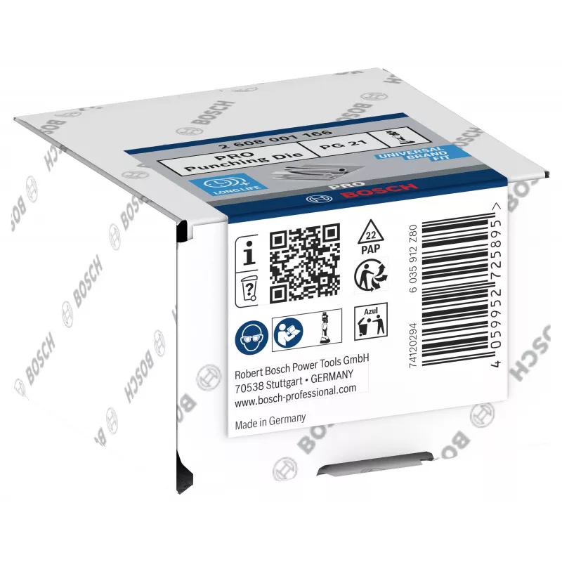 Bosch 2608001166 presavimo matrica vamzdiniams kabelių antgaliams ir vamzdiniams jungiamiesiems elementams, 150 mm², šešiakampis profilis
