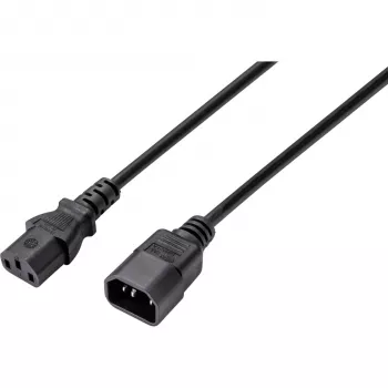 Sygonix SY-5044234 šaltosios technikos prailginimo kabelis, C14 į C13, 3,5 m, juodas