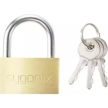 Sygonix SY-5045284 spyna 39,8 mm skirtingi raktai auksinės geltonos spalvos masyvo žalvario su grūdinto plieno lankeliu