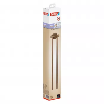 tesa MOON BRONZE besisukantis 2 strypų rankšluosčių laikiklis, savaime lipnus, metalinis, bronzos spalvos, 6 kg apkrova 40602-00000-00