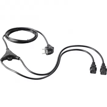 SYGONIX SY-5178378 IEC C14 į 2x IEC C13 maitinimo splitterio Y-kabelis, 2m, juodas
