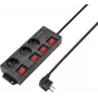 Sygonix RF-4737788 prailgintuvas su jungikliu, 6 Schuko lizdai, 1,5 m laidas, juodas