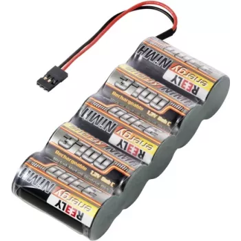 Reely NiMH RC akumuliatorių paketas 6 V 3700 mAh 5-Cell Sub-C Side-by-Side JR Plug RE-7856835