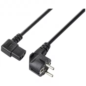Sygonix SY-5243882 IEC C13 maitinimo kabelis, CEE 7/7 kampuotas Schuko į IEC C13 lizdą, 3 m, juodas