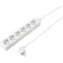 Sygonix SY-4891000 6 vietų Schuko prailgintuvas baltas, 1,5 m kabelis su jungikliu ir apsauga nuo vaikų