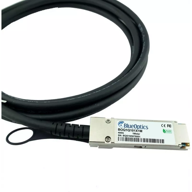 BlueLAN pasyvus QSFP112 Direct Attach kabelis, 400GBASE Ethernet, Infiniband, 1 metras (BOQ1Q101X1M-BL)