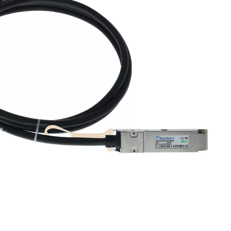 BlueLAN 40G-QSFP-4SFP-PC-0201-BL su Brocade suderinamas pasyvus 40GBASE-CR4 QSFP į 4x10GBASE-CR SFP+ tiesioginio prijungimo išskaidymo kabelis, 2m, 30 AWG
