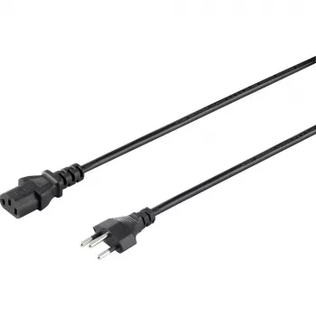 Sygonix SY-5042720 IEC C13 maitinimo laidas, CEE 7/7 kampuotas Schuko kištukas į IEC C13 lizdą, 2 m, juodas
