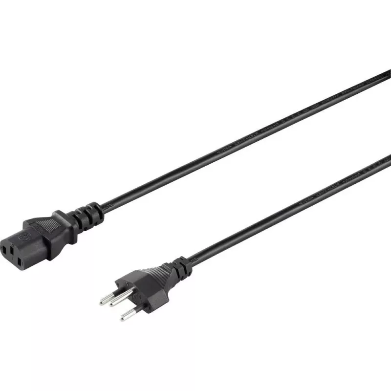 Sygonix SY-5042720 IEC C13 maitinimo laidas, CEE 7/7 kampuotas Schuko kištukas į IEC C13 lizdą, 2 m, juodas