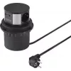 SYGONIX SY-4780156 elektros skirstytuvas bokštas su 8 kištukiniais lizdais, 2 USB-A ir 1 USB-C, 1,5 m kabeliu, juodas/sidabrinis