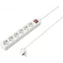 Sygonix SY-4891008 elektros skirstytuvas su jungikliu, 3 lizdai, 1,5 m kabelis, baltas