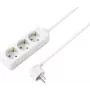 Sygonix SY-4890982 3 lizdų elektros skirstytuvas su jungikliu, 1,5 m kabeliu, baltas