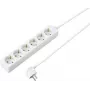 SYGONIX SY-4890998 6 lizdų Schuko elektros prailgintuvas, baltas, 1,5 m kabelis, be jungiklio