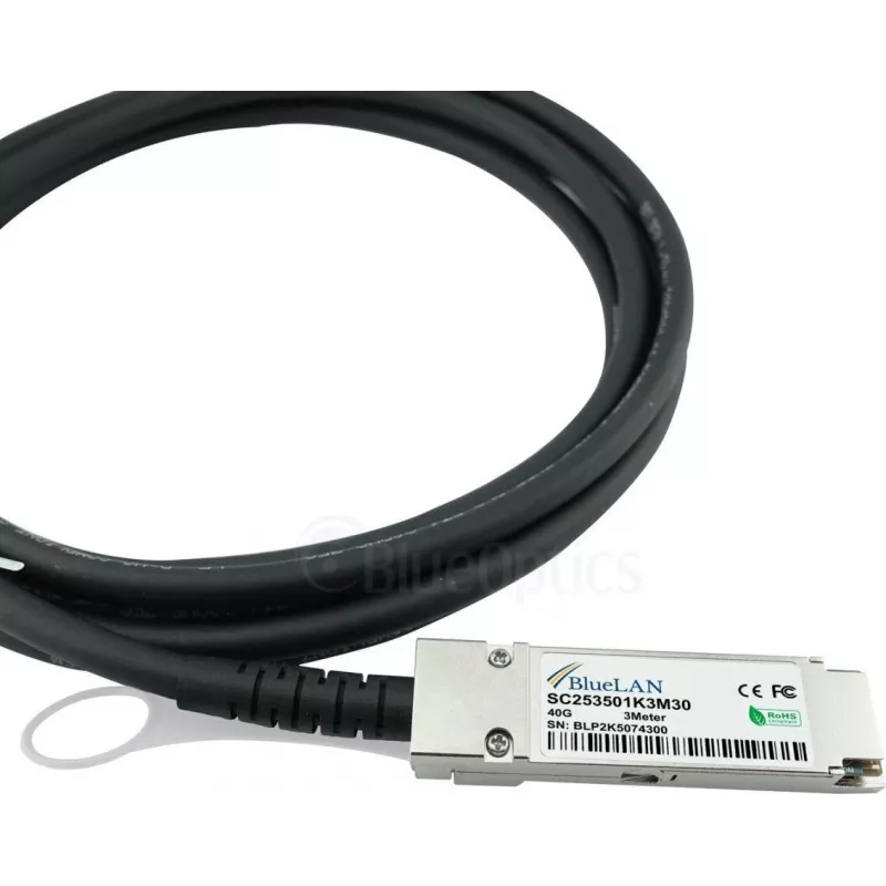 BlueLAN 40G QSFP+ į 4x10G SFP+ pasyvus tiesioginio prijungimo išskaidymo kabelis, 5m, 26 AWG, suderinamas su NVIDIA L45593-D178-B50 L45593-D178-B50-BL