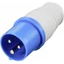 Sygonix SY-5806886 CEE stovyklavietės kištukas 16 A 3 polių 250 V AC IP44 mėlynas